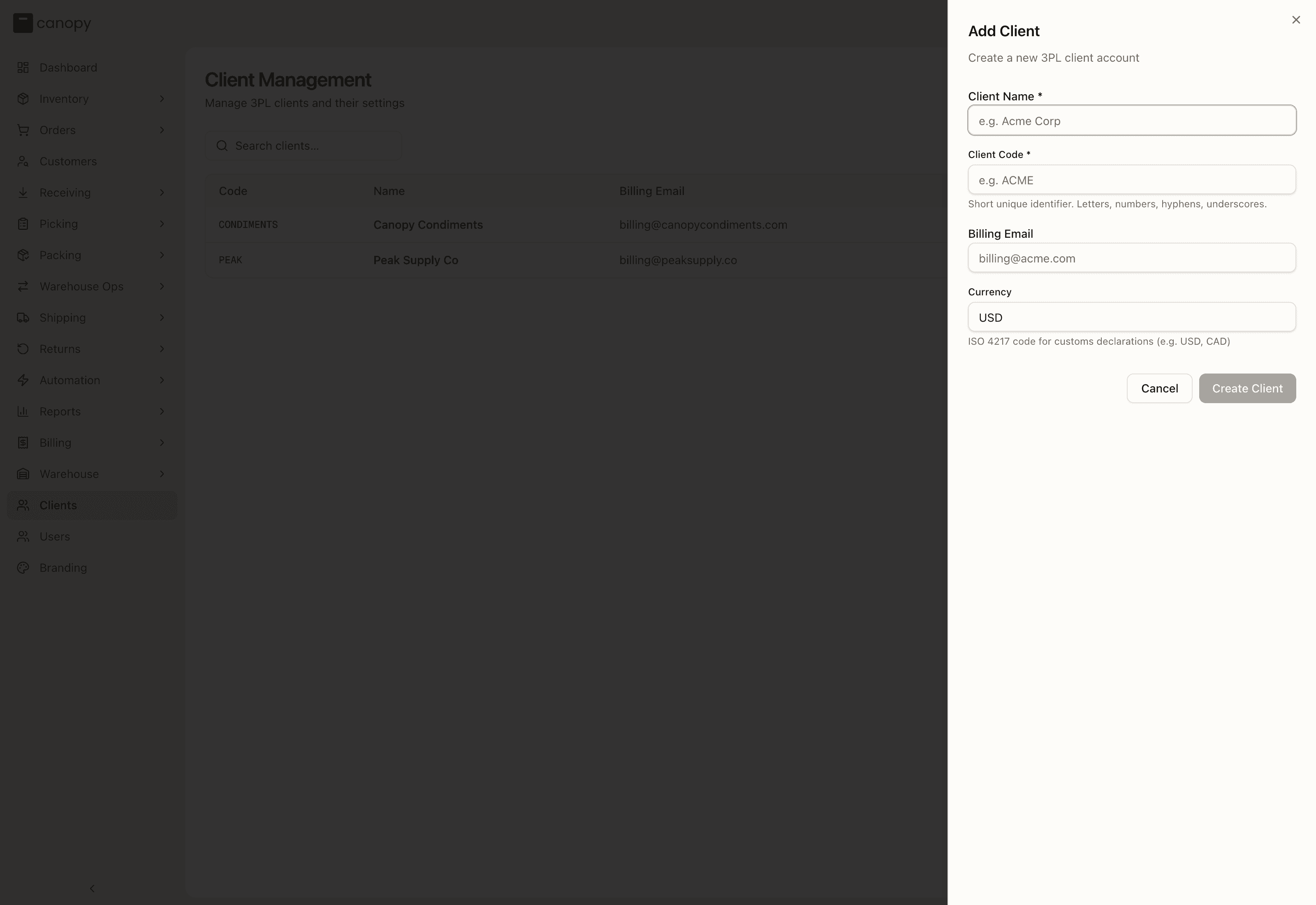 Adding a client
